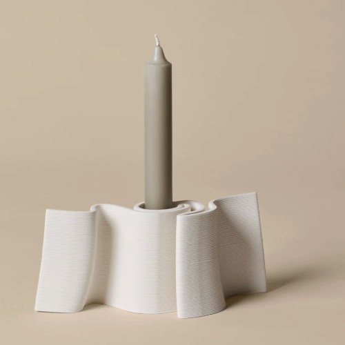 FERM LIVING Dedali Candle Holder, Off-White